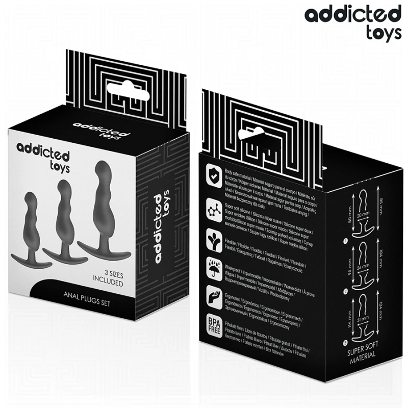 Addicted toys - set of 3 anal plug silicone model 1 6