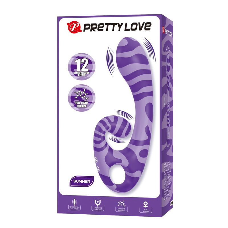 Pretty love - summer double-ended vibrator with handle 19 cm Ø 3.5 cm purple 2