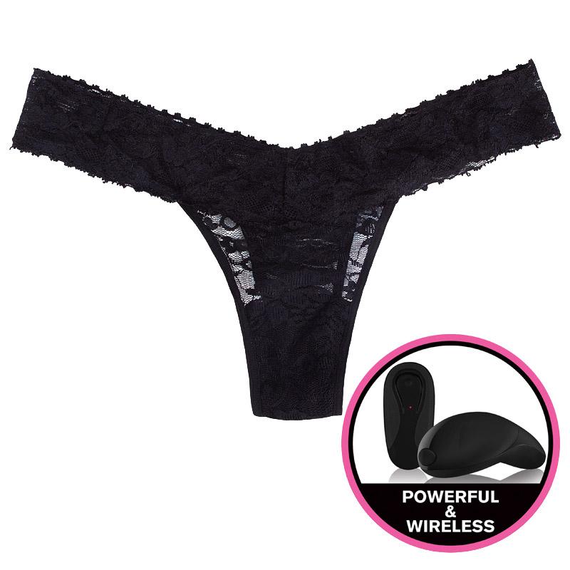 Secrets Vibrating Panties - Lacy Thong With Bullet Vibrator Black