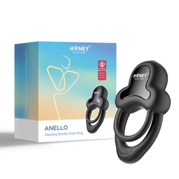 Honeyplaybox - Anello-App-Controlled Vibrating Double Cock Ring With Clitoral Stimulator B