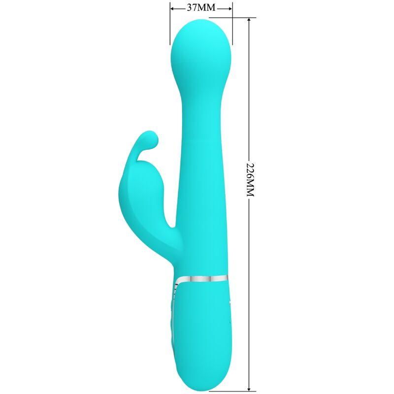 Pretty Love - Dejon Rabbit Vibrator 3 In 1 Multifunction Aqua Green 6