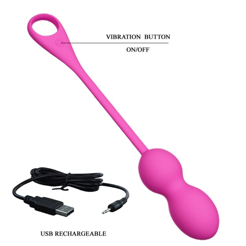 Pretty love - elvira pink rechargeable vibrating balls 5
