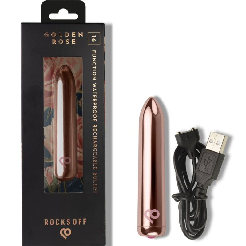 Rocks-off - rechargeable vibrating bullet golden rose 5