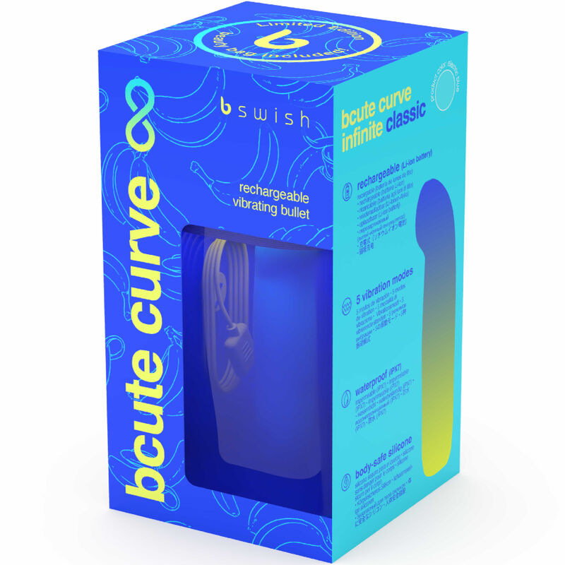 B swish - bcute curve infinite classic limited edition blue silicone rechargeable vibrator 5