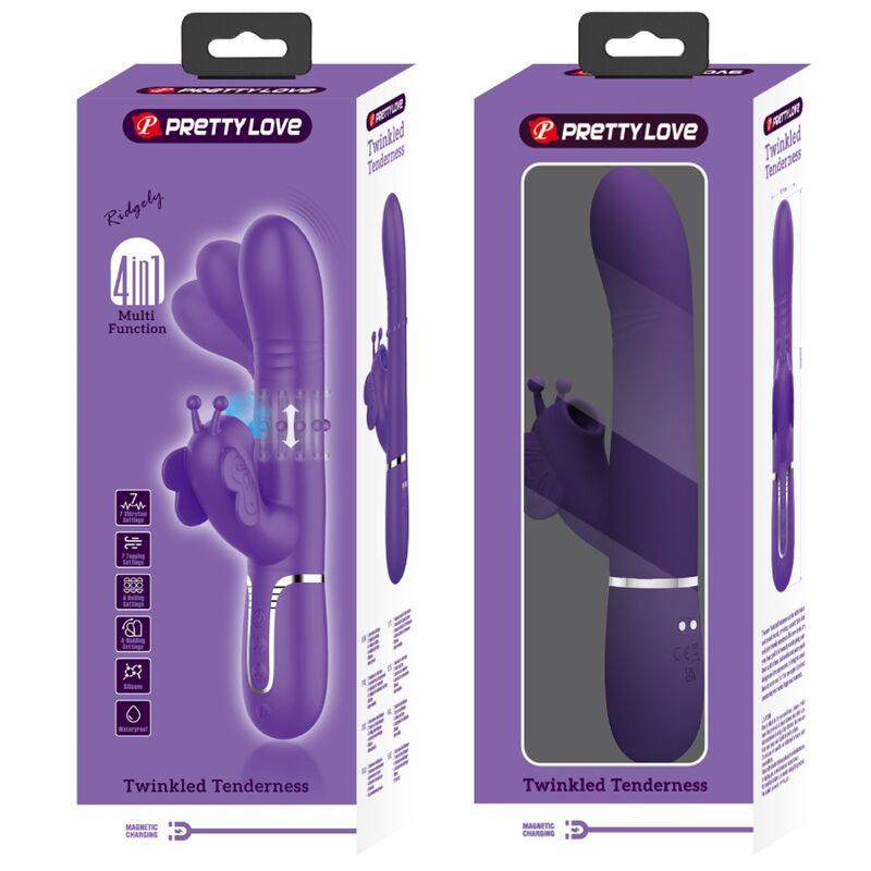 Pretty Love - Multifunction Rabbit Vibrator 4 In 1 Butterfly Purple