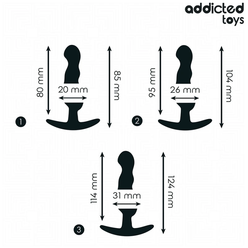 Addicted toys - set of 3 anal plug silicone model 1 3