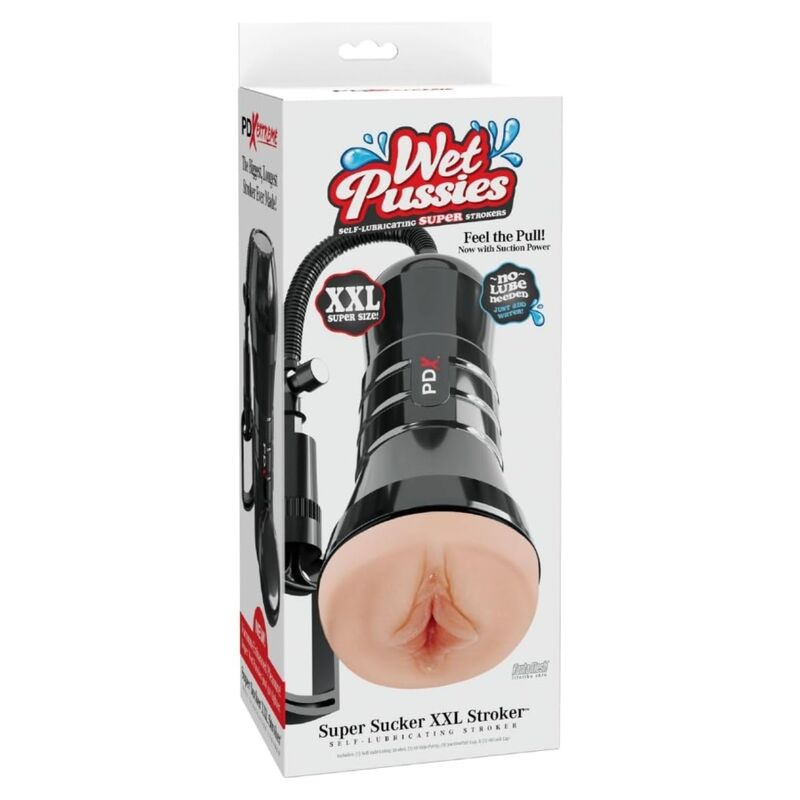Pdx extreme - wet pussies super sucker xxl light vagina stroker with suction 27.3 cm 4