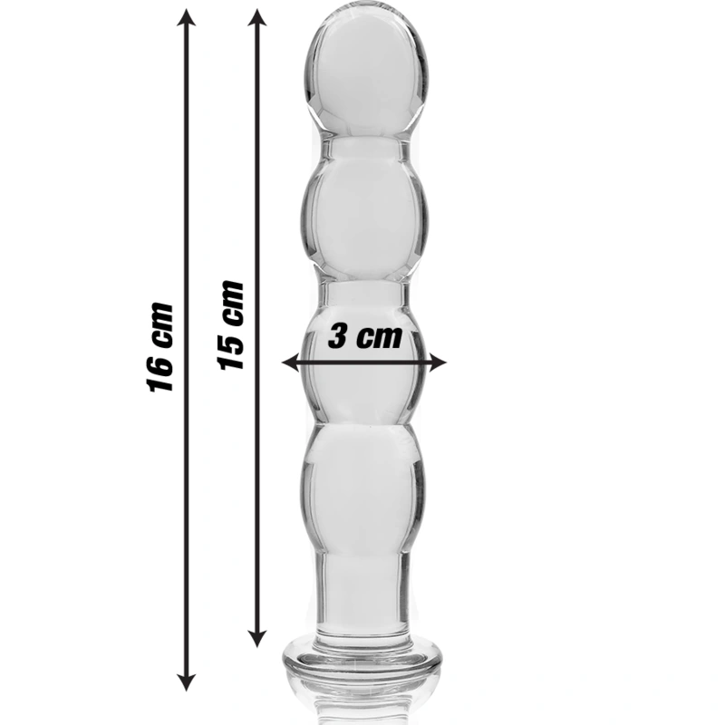 Nebula series by ibiza - model 10 dildo borosilicate glass clear 16.5 cm -o- 3.5 cm 2