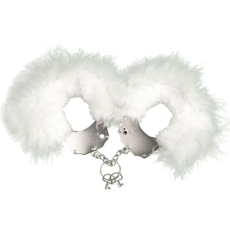Adrien Lastic - Metal Handcuffs With White Feathers