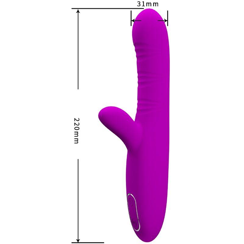 Pretty love - angelique multifunction vibrator + clitoris stimulator purple 2