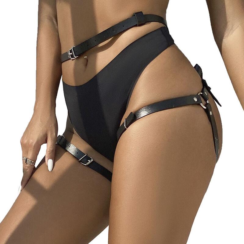 Subblime - Leather Waist And Leg Harness Black One Size