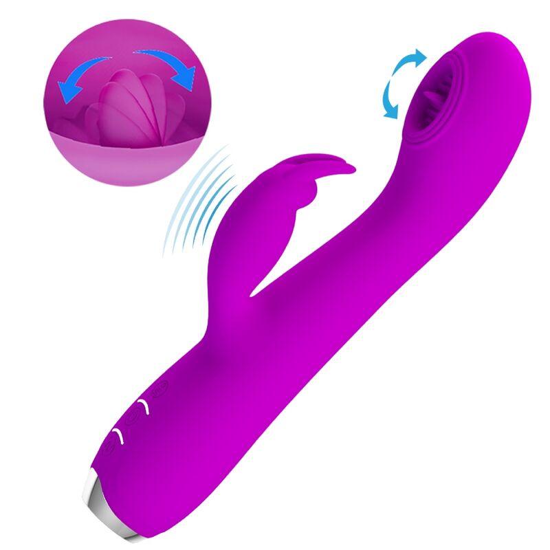 Pretty Love - Rachel Rechargeable Vibrator With Purple Sucker 4