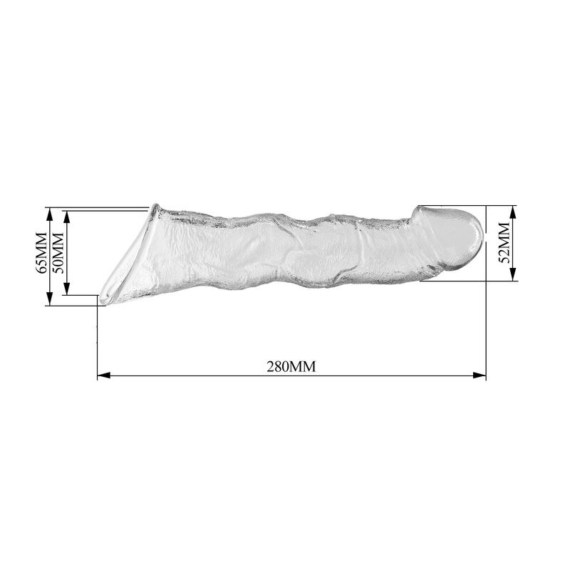 Pretty love - adjustable penis extension sleeve 28 cm Ø 4.5 cm transparent 5