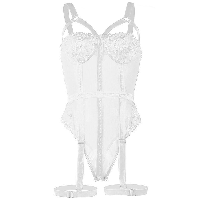 Subblime - Teddy With Garter Strap Detail Chest White S/M