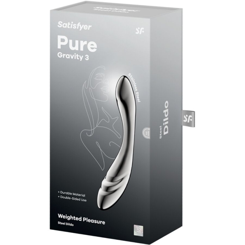 Satisfyer - pure gravity 3 stainless steel double-ended dildo 4