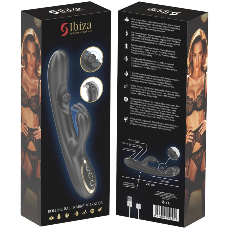 Ibiza - powerful rabbit vibrator with massaging rolling pearl 6