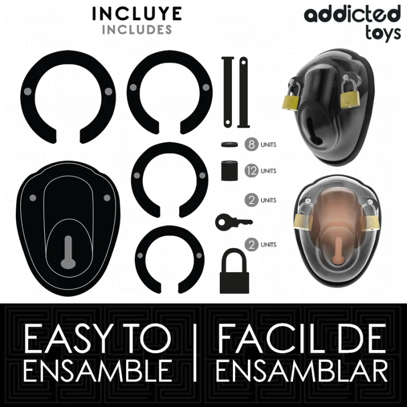 Addicted toys locked - keyless restraint penis cage 11.5 cm 3