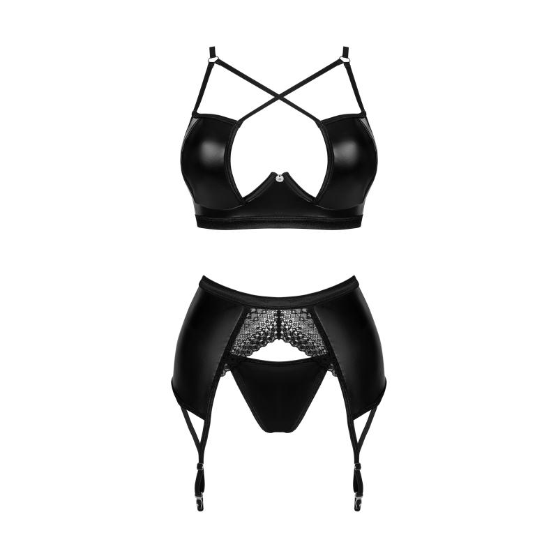 Obsessive - Norides 3-Piece Garter Set Black Xl/2xl