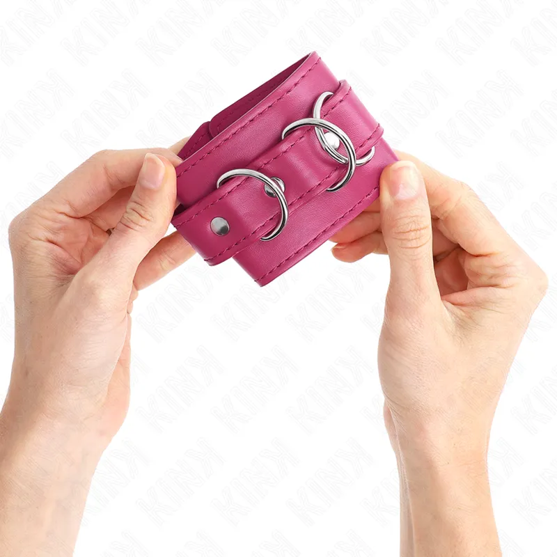 Kink - 3 D-Ring Wrist Restraints Adjustable Pink 17.5-25 Cm X 6 Cm 2