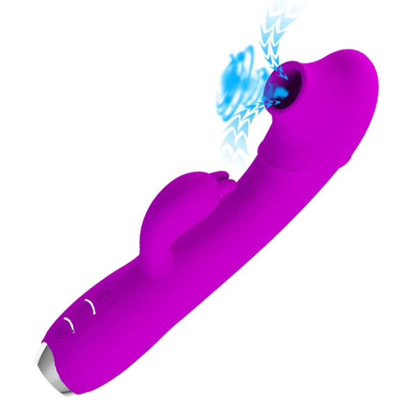 Pretty love - regina rechargeable vibrator-suction gel purple 1
