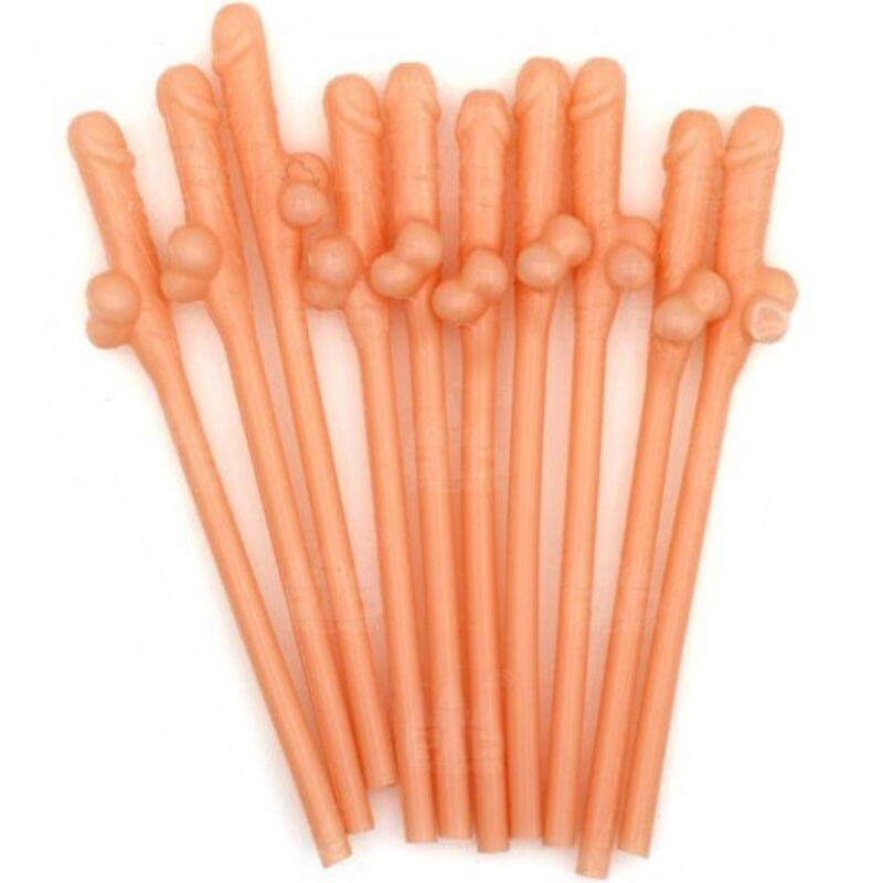 Diablo picante - 10 penis shaped straws