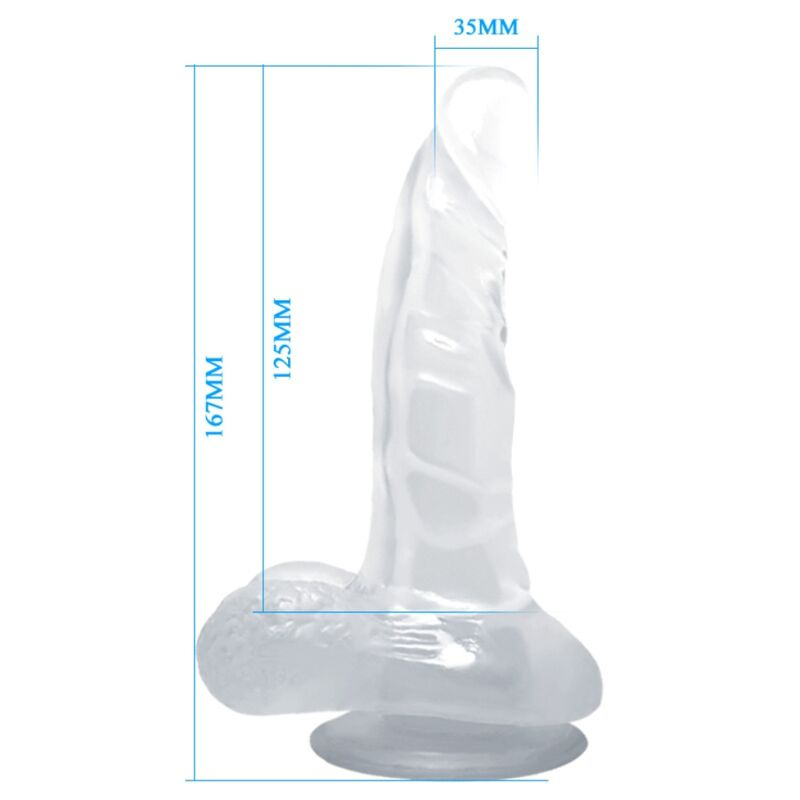 Baile - realistic dildo with suction cup and testicles 16.7 cm transparent 4