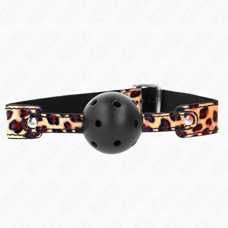 Kink - Leopard Breathable Ball 4.5 Cm Gag 65 X 2.5 Cm