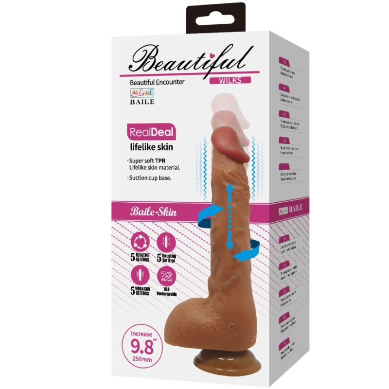 Baile - beautiful wilks 5 setting realistic vibrator 25 cm mulato 5