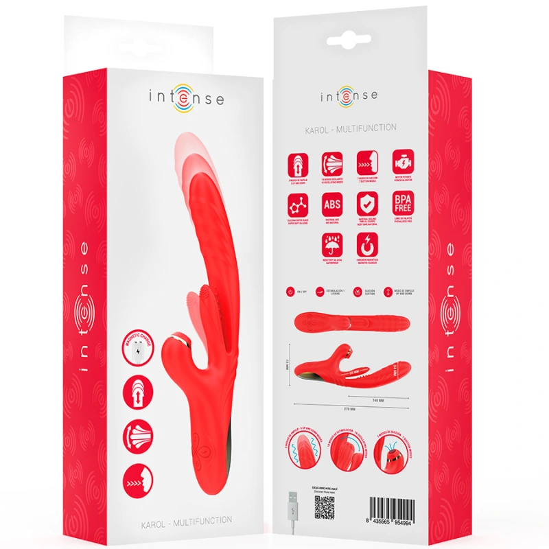Intense - karol multifunction vibrator thrust & stimulation & stimulating waves red 7