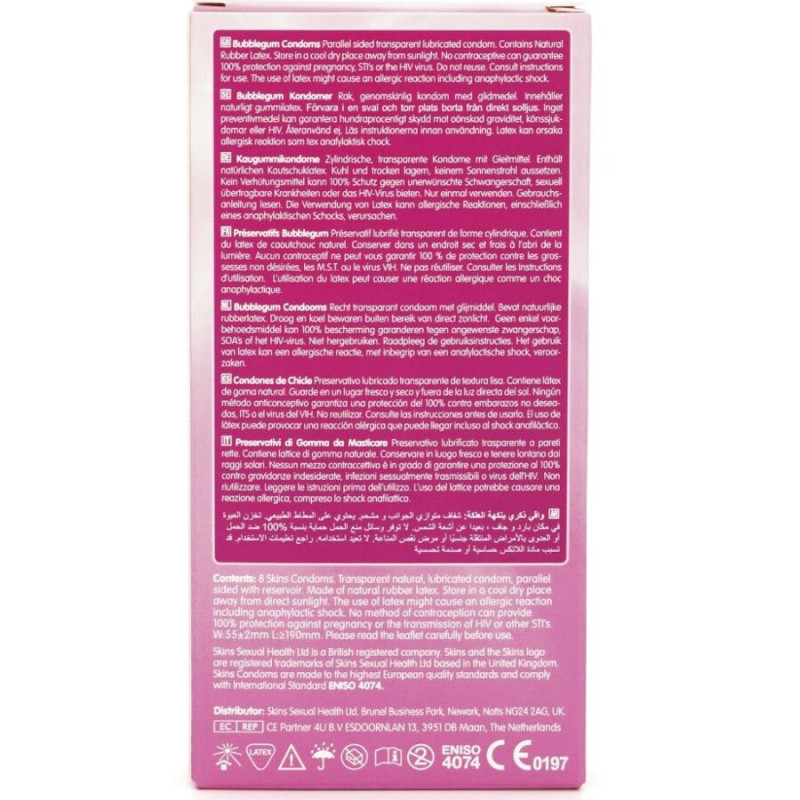 Skins - bubblegum premium condoms pack 8 3