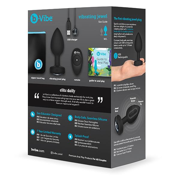 B-Vibe - Vibrating Jewel Plug M/L Black Diamond 17