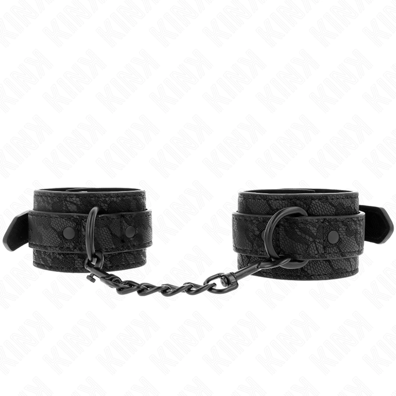 Kink - dark lace covered wrist cuffs adjustable black 19-26 cm 3
