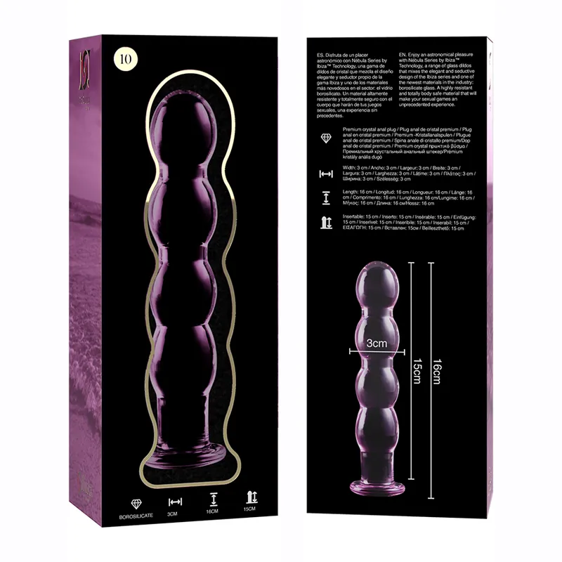 Nebula Series By Ibiza - Model 10 Dildo Borosilicate Glass 16.5 X 3.5 Cm Pink