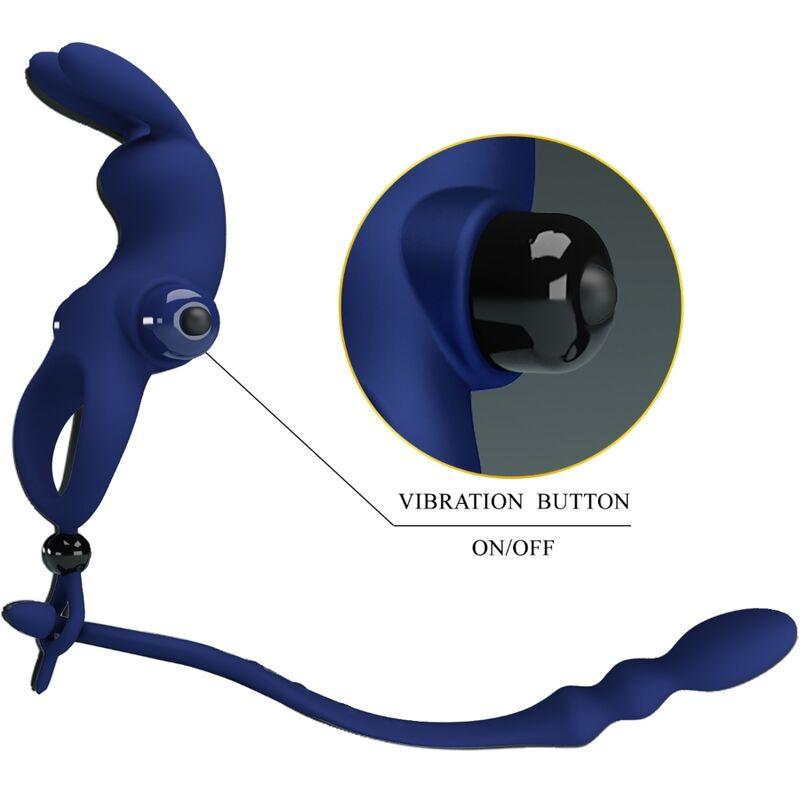 Pretty love - ayad rabbit vibrator ring with plug blue 9