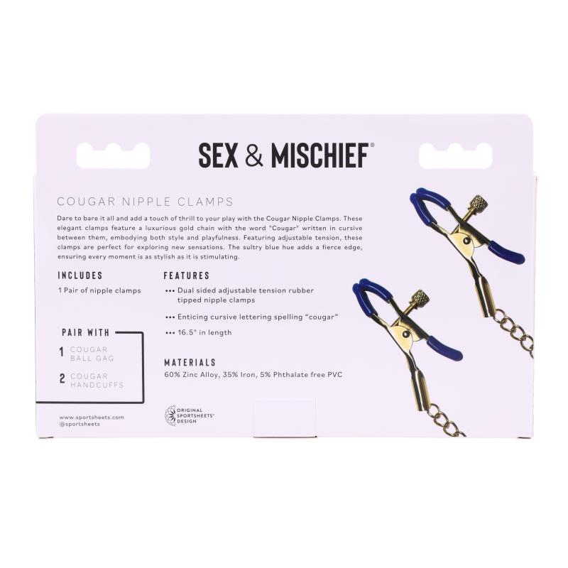 Sportsheets - Cougar Nipple Clamps Gold 5