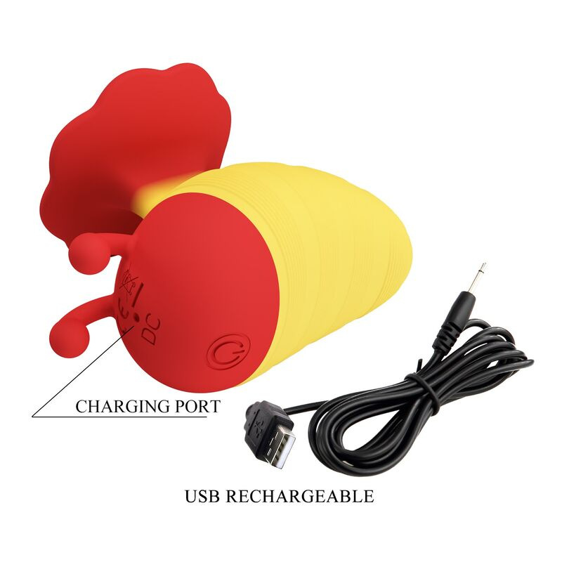 Pretty love - little bee rechargeable clitoral stimulator 7 modes red/yellow 7