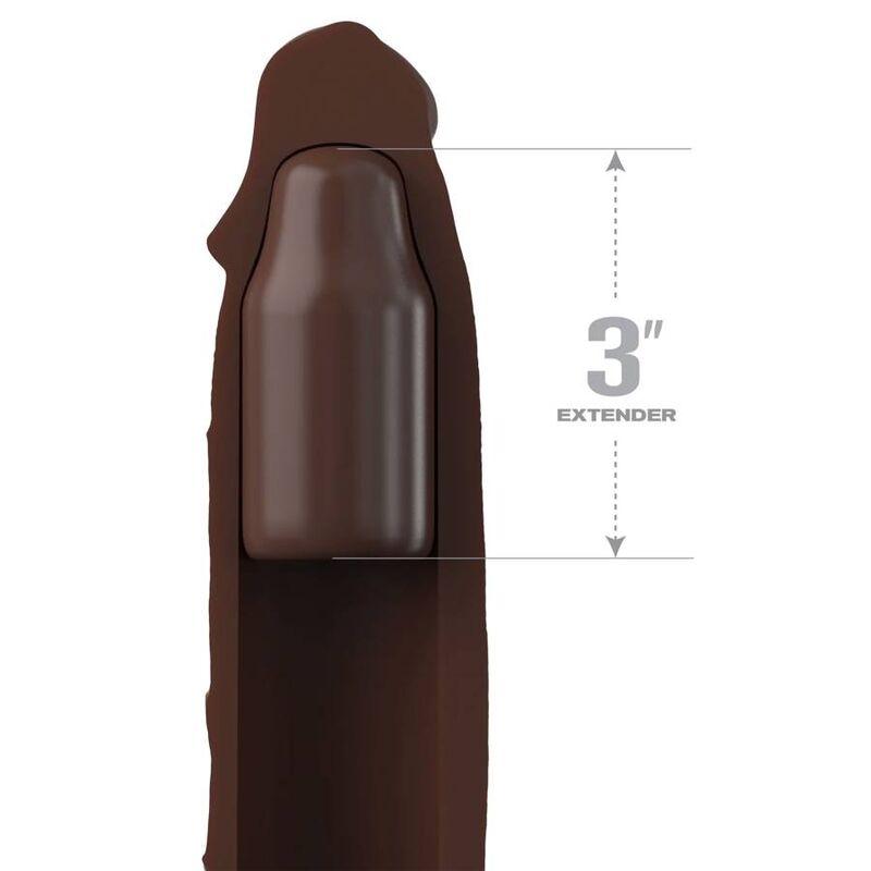 Pipedreams Extension W Strap 17,78 Cm Brown - Návlek Na Penis 1