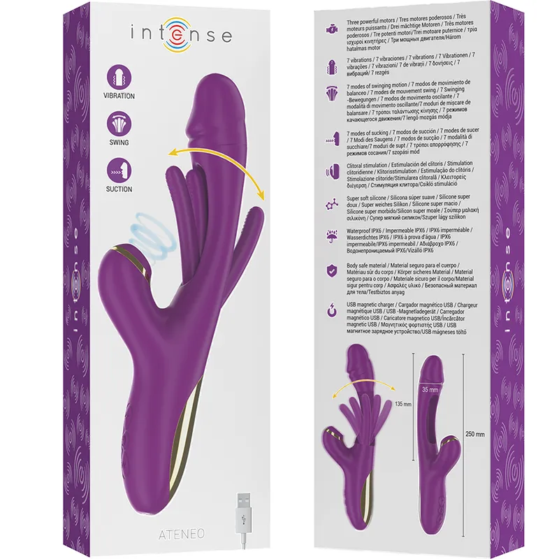 Intense - Ateneo Rechargeable Multifunction Vibrator 7 Vibrations With Swinging Motion And
