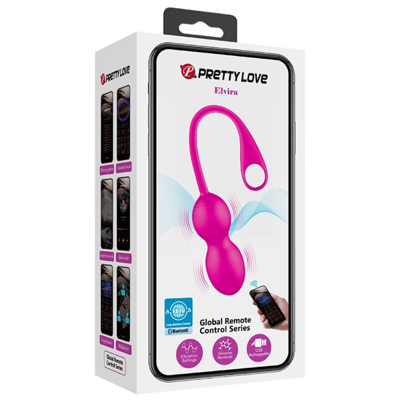 Pretty love - elvira pink rechargeable vibrating balls 13