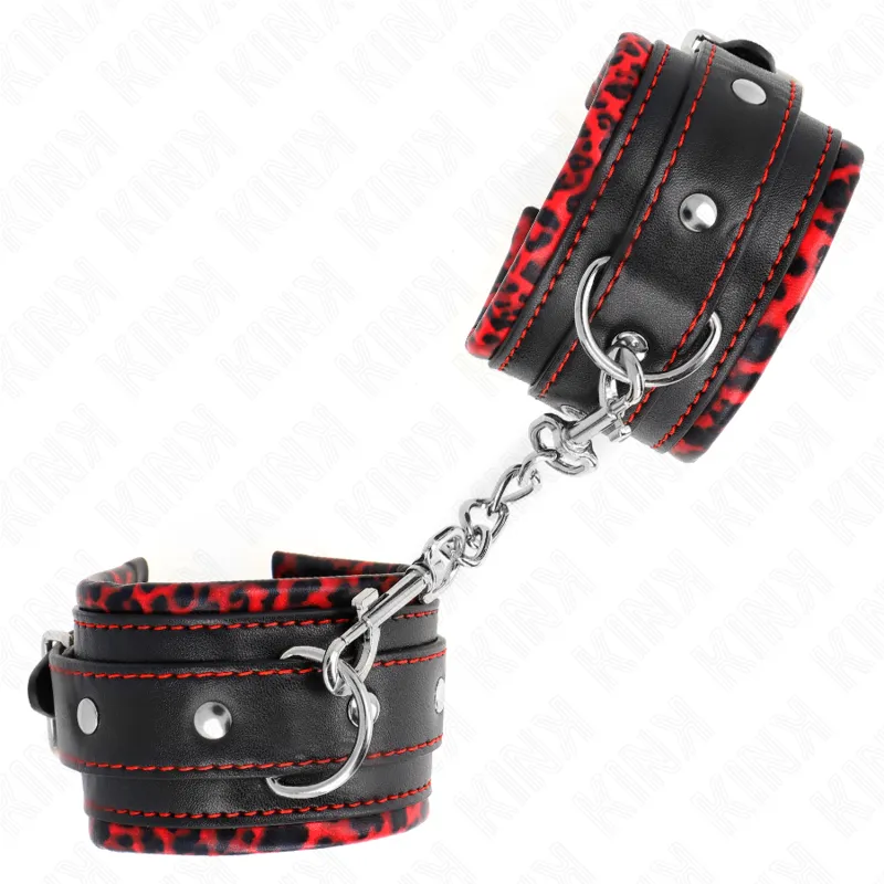 Kink - Fur Lined Wrist Restraints Red / Black Adjustable 17-29 Cm X 6 Cm 1