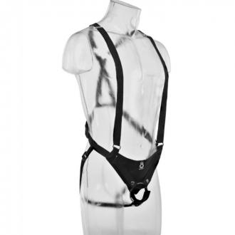 King Cock 30.5 Cm Hollow Strap-On Suspender System Black