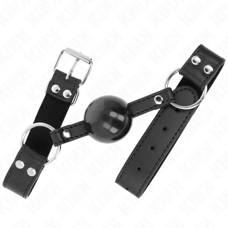 Kink - Soft And Solid Ball 4 Cm Gag With Leatherette Strap 62 X 2.5 Cm Adjustable 42-58 Cm 1
