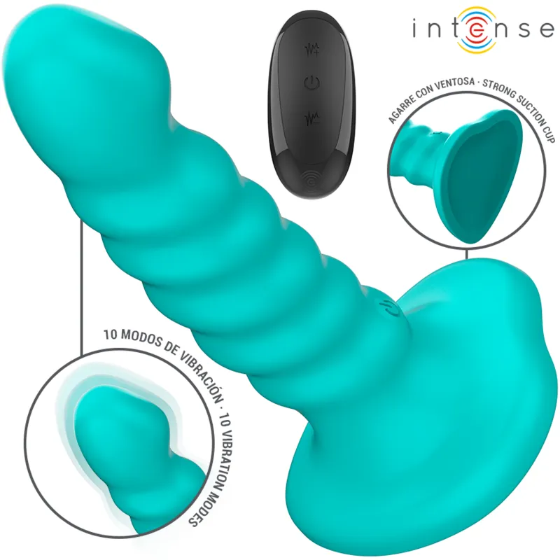 Intense - buffy vibrator size s spiral design 10 vibrations blue remote control