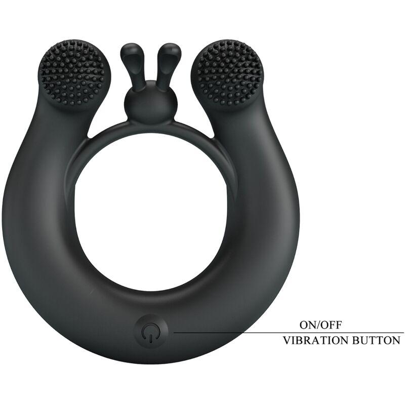 Pretty love - dahlia vibrating ring + clitoris stimulator 12 vibrations black 6