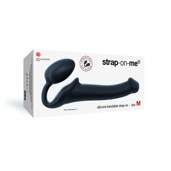 Strap-On-Me Semi-Realistic Bendable Strap-On Black M - Pripínací Penis