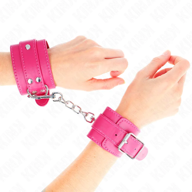 Kink - Wrist Restraints Raspberry Rose With Raspberry Rose Lining Adjustable 20-28 Cm X 5. 3