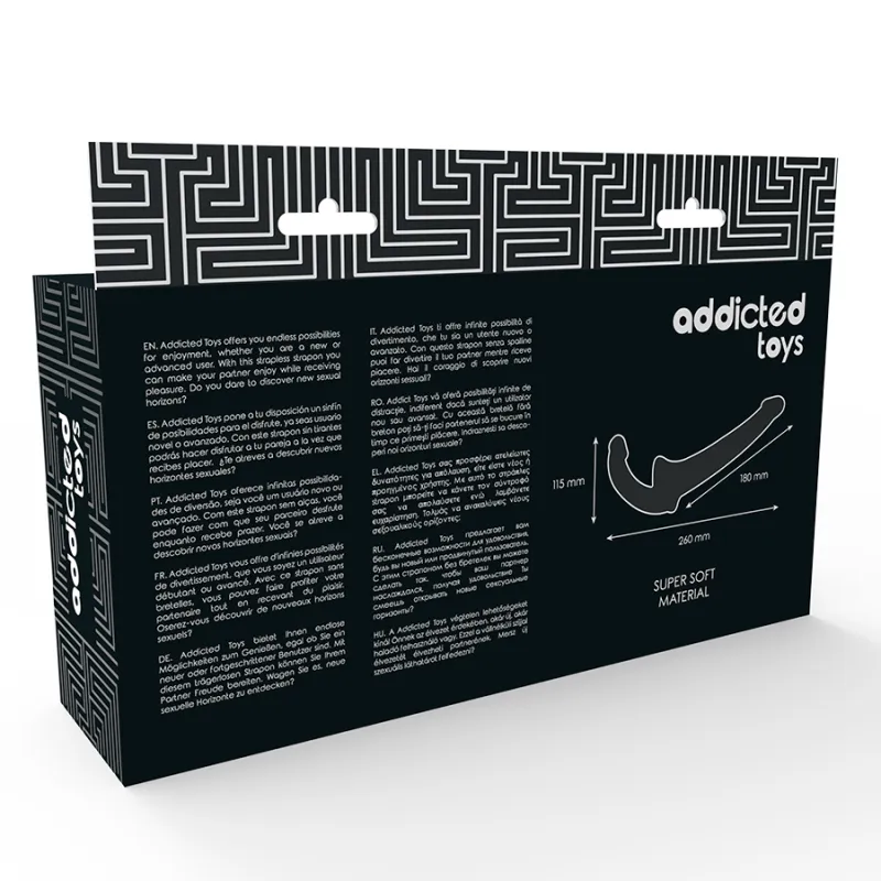Addicted Toys Strapless Strapon Black - Pripínací Penis 5