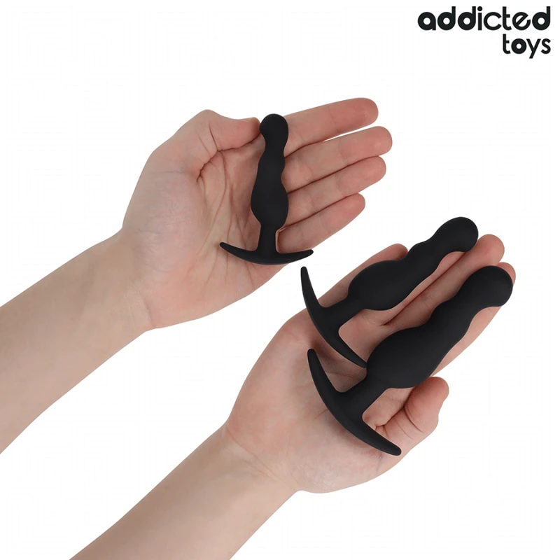 Addicted toys - set of 3 anal plug silicone model 1 2