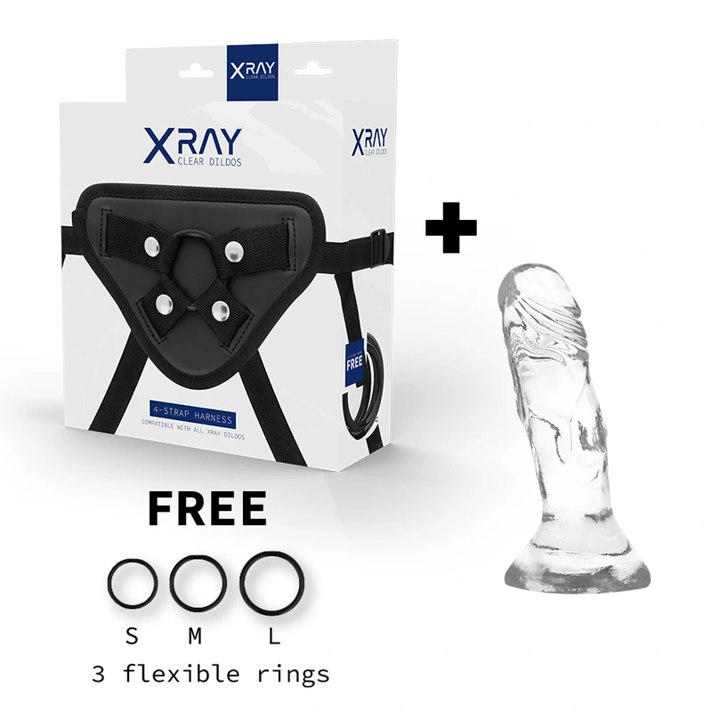 X ray - harness + clear cock 12 cm -o- 2.6 cm 1