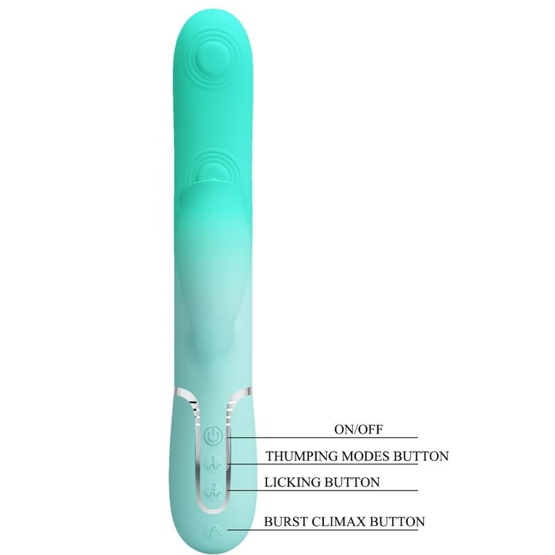 Pretty love - gigi multifunction rabbit vibrator aqua green 7